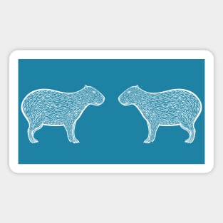 Capybaras in Love - cute capybara design - dark colors Magnet